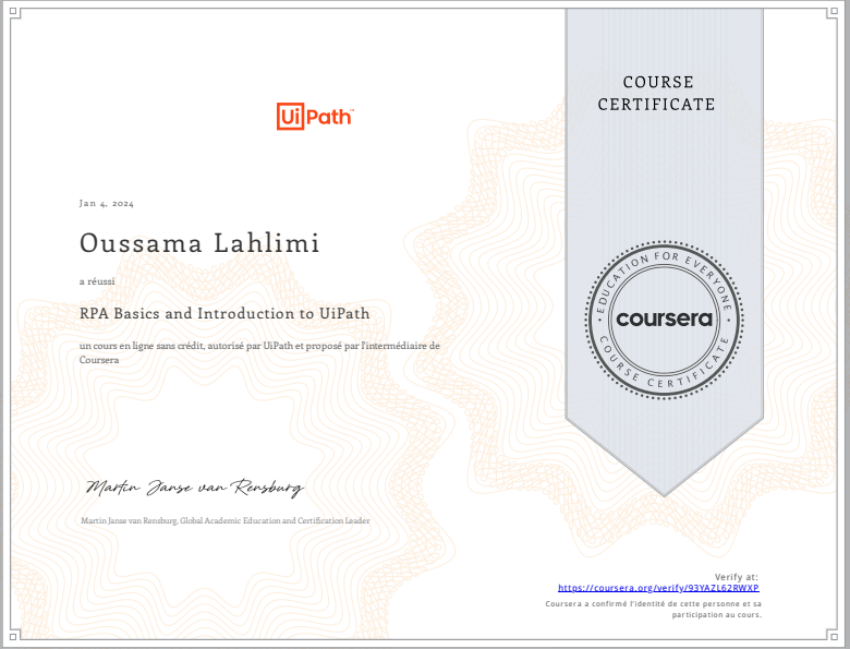 RPA UiPath oussama lahlimi